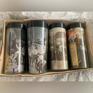 Vintage Thermo-Serv Paul Revere 4 12oz insulated tumblrs